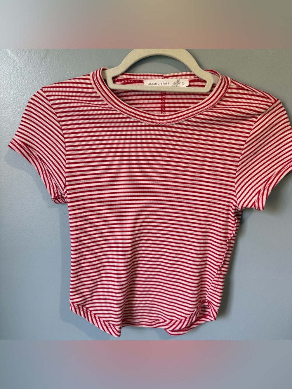 Altard State Striped Red Tee Size large